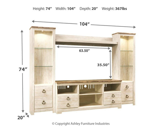 Willowton 4-Piece Entertainment Center - alternate view 2