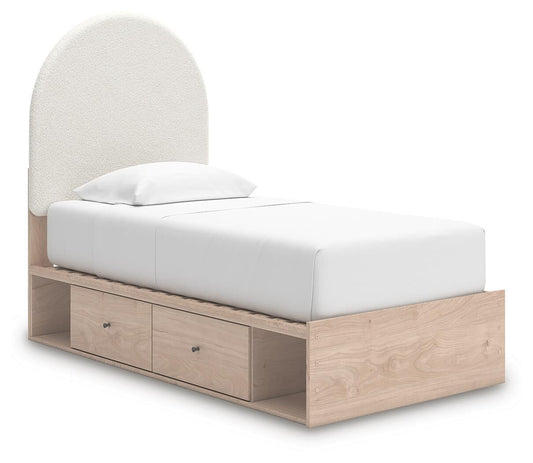 Arloster Twin Upholstered Panel Bed with Storage - alternate view 2