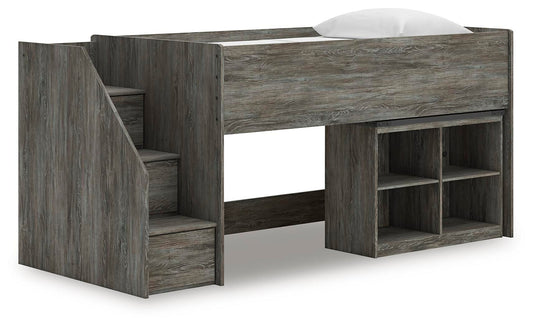 Frandern Twin Loft Bed with Bookcase Storage - alternate view 2