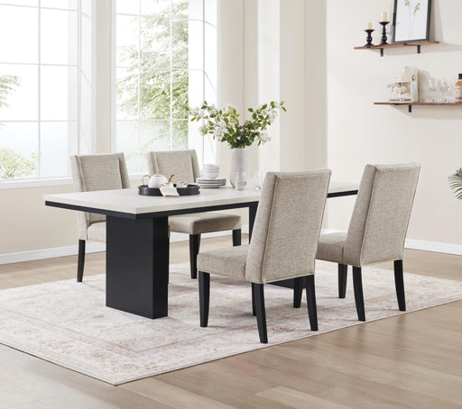 D120 - Dining Upholstered Side Chair - Black / Ivory - alternate view 2