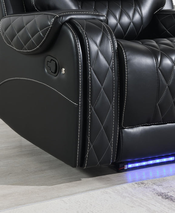 U140 - Motion Loveseat - Black - alternate view 2