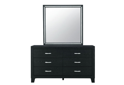 Reid - 5 Piece King Bedroom Set With LED (Bed, Dresser, Mirror, Chest, Nightstand) - Black - alternate view 2
