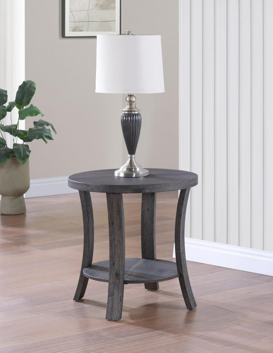 T177 - Coffee Table & 2 Round End Tables - Dark Brown - alternate view 2
