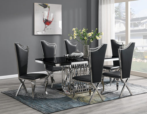 G-081-T-BLACK - Marble Dining Table - Black - alternate view 2