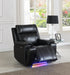 U68 - LED Power Recliner With Arms/Hidden Metal Cup Holder And Rhythmic Light Strip LED - Black