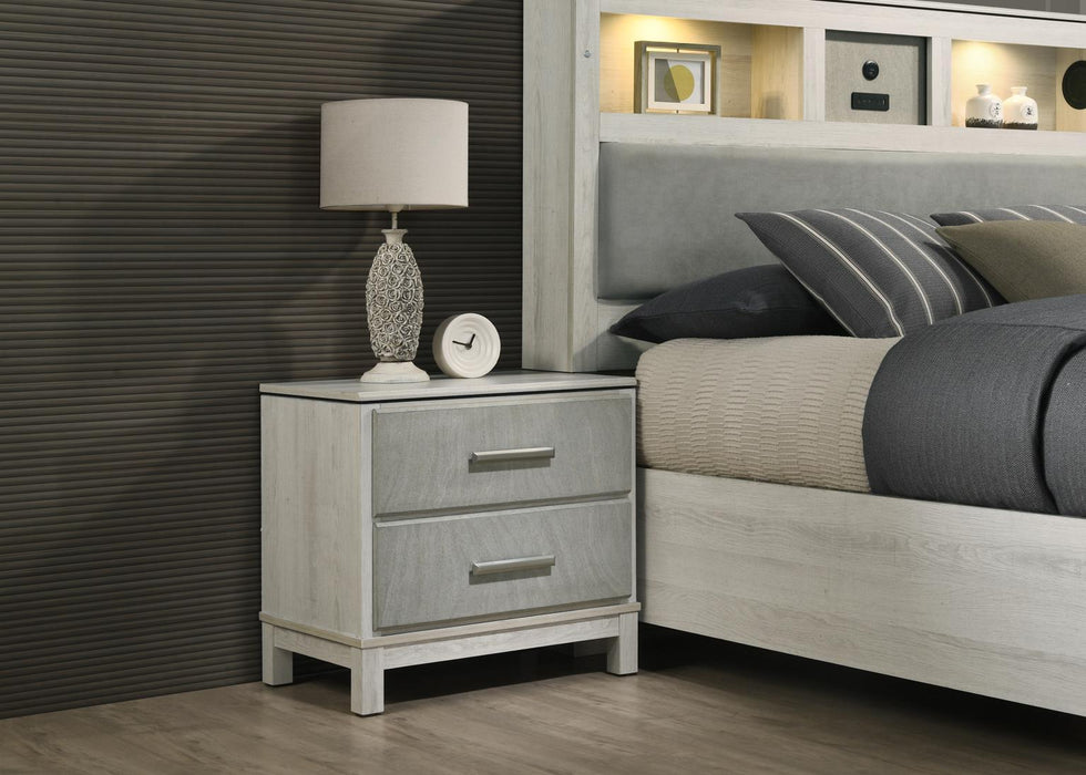 B261 - Nightstand - Light Beige / Dove Gray