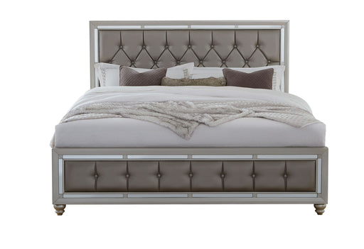 Riley - 4 Piece Queen Bedroom Set (Queen Bed, Dresser, Mirror, Nightstand) - Silver - alternate view 2
