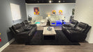 U8881 - Power Reclining Sofa With Armrest Cupholder, DDT With Watch Charger, Immerse Speaker With Subwoofer And Multi-Color LED - Black