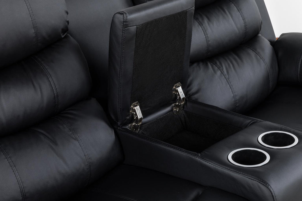 U190 - Motion Loveseat - Black - alternate view 2
