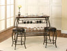 D901 - 3 Piece Dining Room Set (Bar Unit, 2 Stools) - Dark Brown
