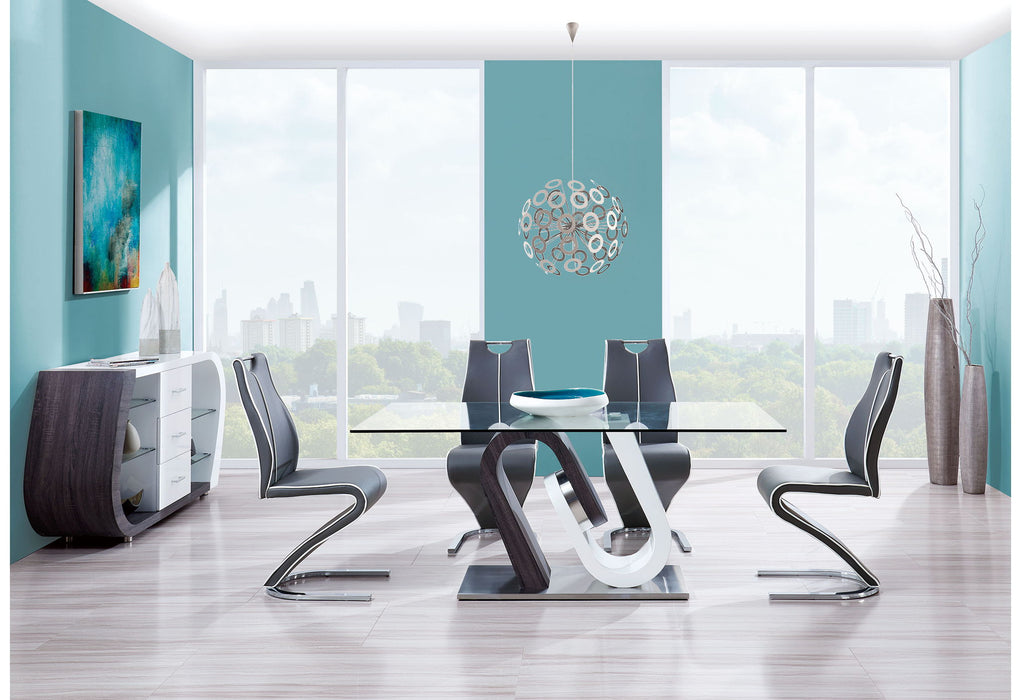 D4127 - Dining Table - Dark Gray / Silver - alternate view 2