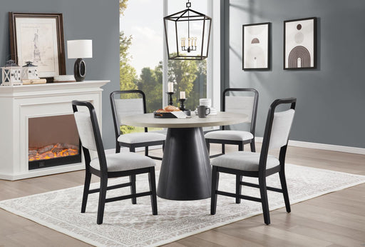D178 - Melamin Round Dining Table - Black / Ivory - alternate view 2