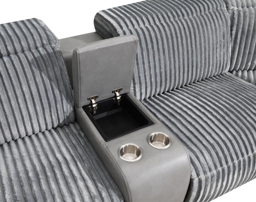 U13 - 6 Piece Gray Power Reclining Sectional With Power Headrest - Dark Gray - alternate view 2