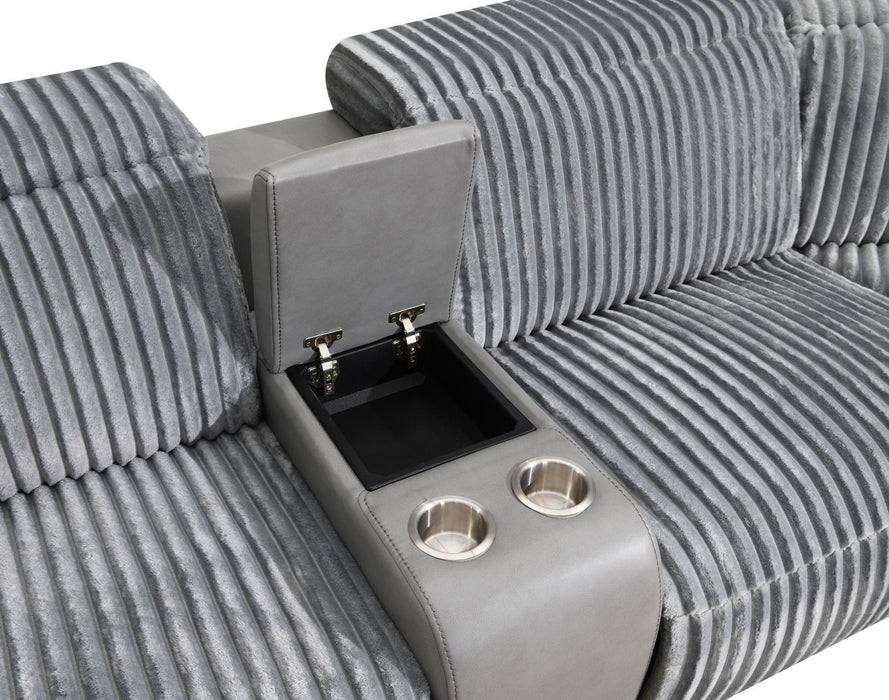 U13 - 6 Piece Gray Power Reclining Sectional With Power Headrest - Dark Gray - alternate view 2