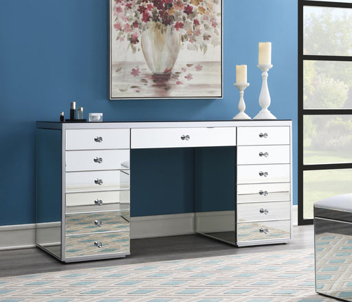 G-317 - Glamour Vanity Set (MDF Dresser + Mirror Bluetooth Speaker With Lights) - Pearl Silver - alternate view 2