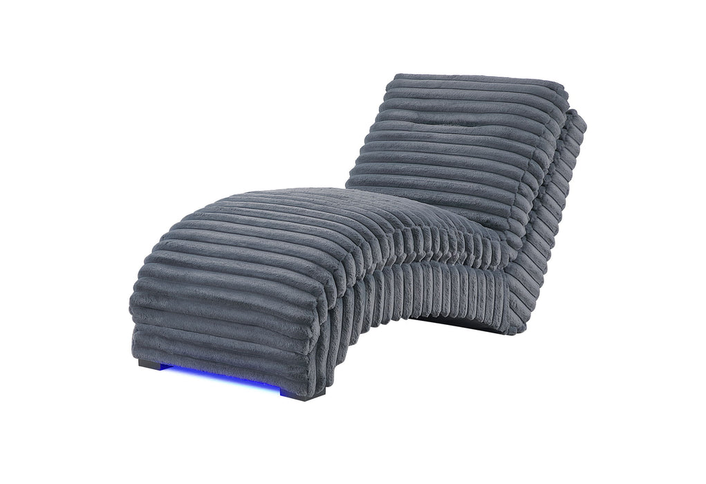 Dominic - Chaise With LED And USB - Gray - alternate view 2
