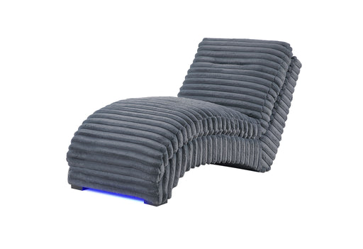 Dominic - Chaise With LED And USB - Gray - alternate view 2