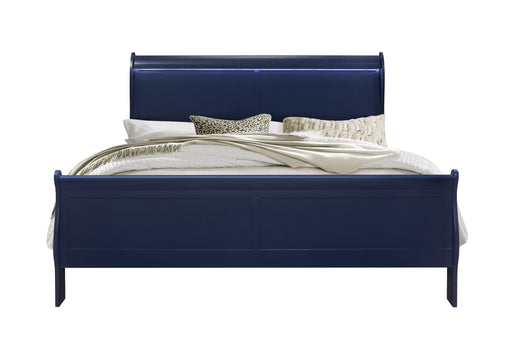 Charlie - 5 Piece King Bedroom Set With LED - Blue - alternate view 2