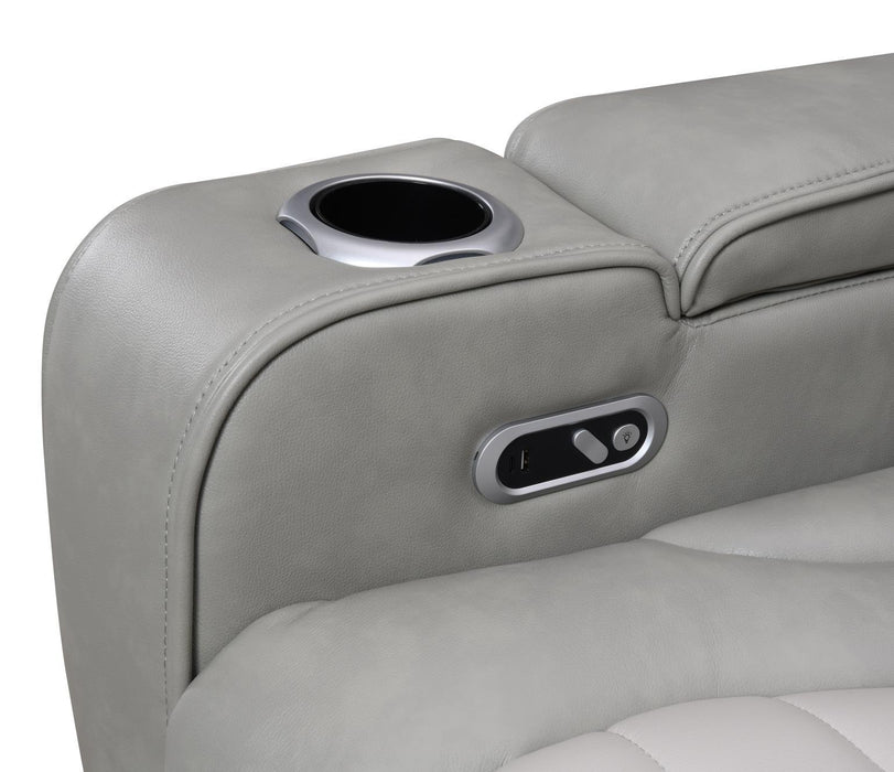 U58 - Power 3 Piece Sectional With Bluetooth Speaker And Wireless Charger - Gray - alternate view 2