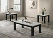 T231 - Melamine Top 3 Piece Table Set (Coffee And 2 End Tables) - Black / White