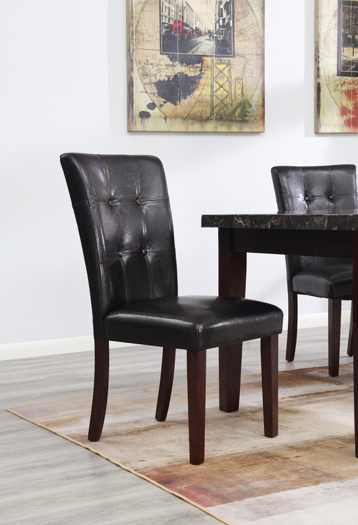 D128 - Side Chair - Black / Dark Brown