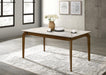 D124 - Rectangular Dining Table - Dark Walnut / Porcelain White