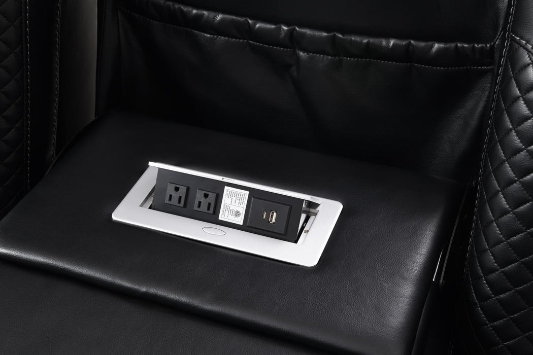 U92 - LED Power Reclining With Power Headrest Chair - Black - alternate view 2