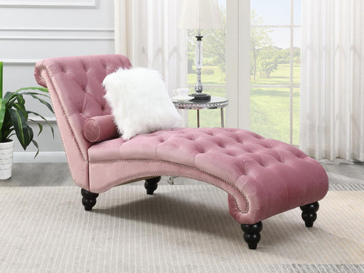 U220-CH - Chaise With Wooden Legs - Pink