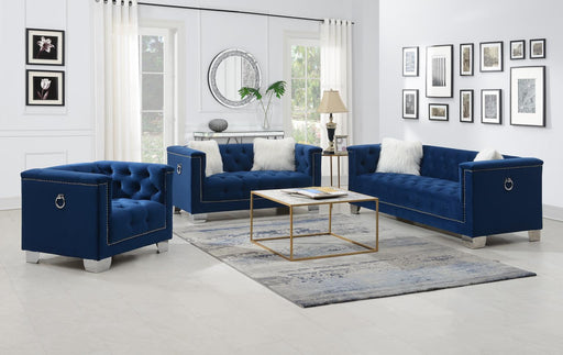 U227 - Loveseat With Two Fur Pillows - Blue - alternate view 2