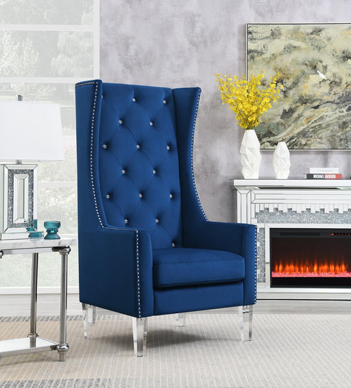 D2091 - High Back Velvet Wing Chair With Acrylic Legs - alternate view 2