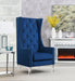 D2091 - High Back Velvet Wing Chair With Acrylic Legs - alternate view 2