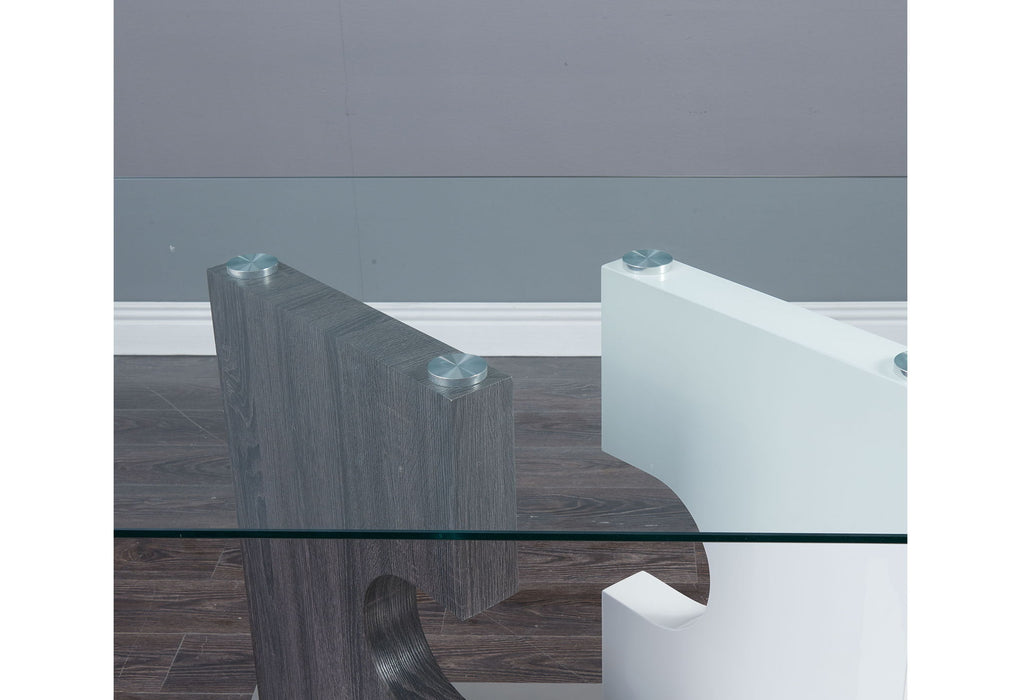 D219 - Dining Table - Clear / White - alternate view 3
