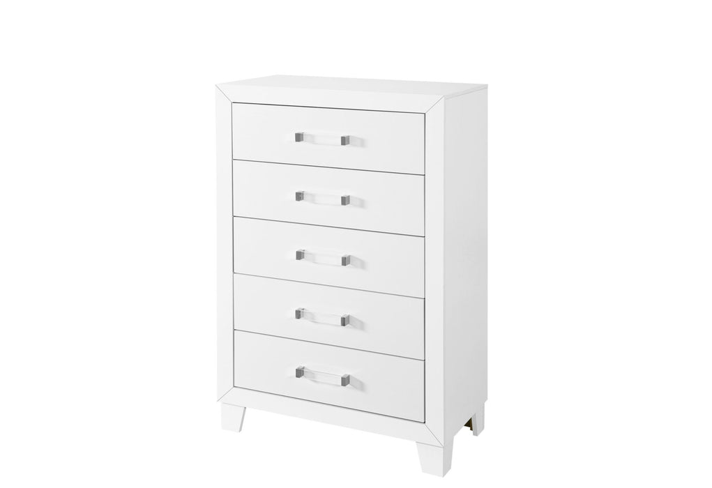 Luccia - 5 Piece King Bedroom Set With LED - White - alternate view 2
