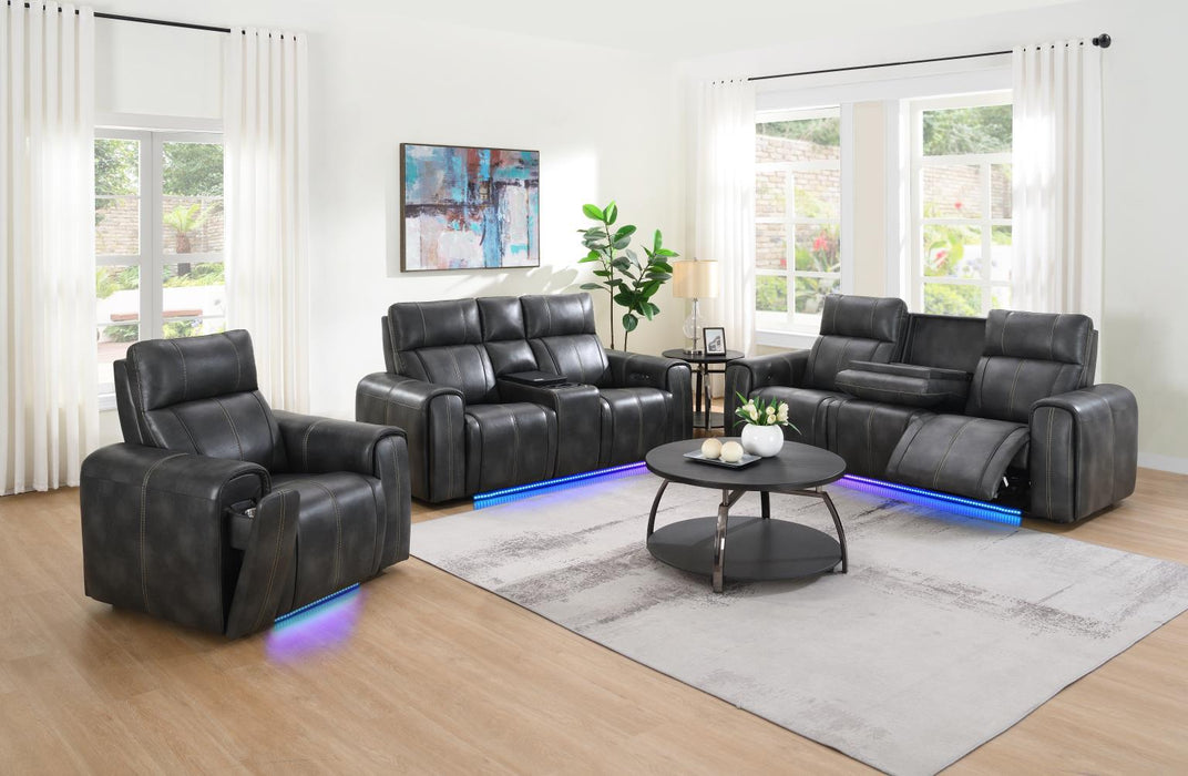 U66 - Power Reclining Sofa - Charcoal Gray - alternate view 3