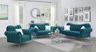 U215 - Chair With One Fur Pillows & Acrylic Legs - Turquoise