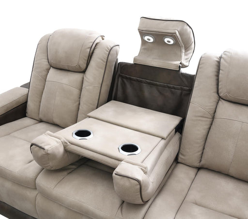 U78 - Power Reclining Loveseat With Power Headrest, Storage Arms / USB And Wireless Charger Chair - Sand / Brown - alternate view 2