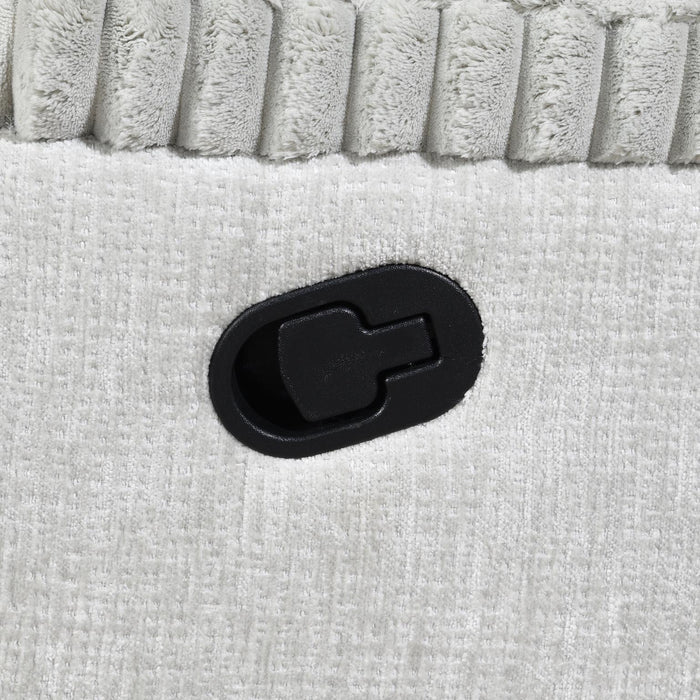U182 - Corduroy Motion Sofa With Drop Down Table - Gray - alternate view 2