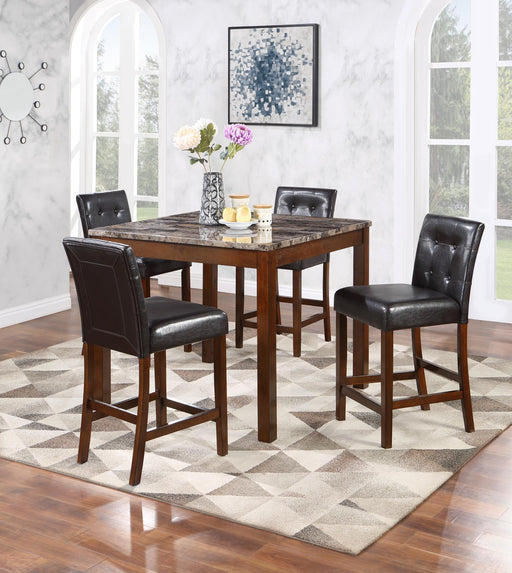 D203 - 5 Piece Dining Room Set (Counter Table, 4 Chairs) - Brown