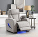 U71 - Power Reclining With Power Headrest, Massage, Heat, Ambient Lighting, Storage Arms / USB And Wireless Charger - Gray