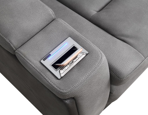 U77 - Power Reclining With Power Headrest, Storage Arms / USB And Wireless Charger Chair - Slate - alternate view 2