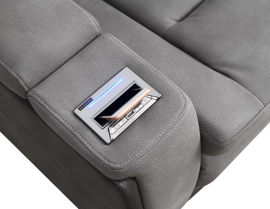 U77 - Power Reclining With Power Headrest, Storage Arms / USB And Wireless Charger Chair - Slate - alternate view 2