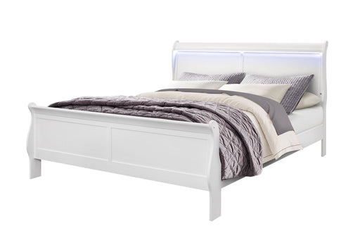 Charlie - 5 Piece King Bedroom Set With LED - White - alternate view 2
