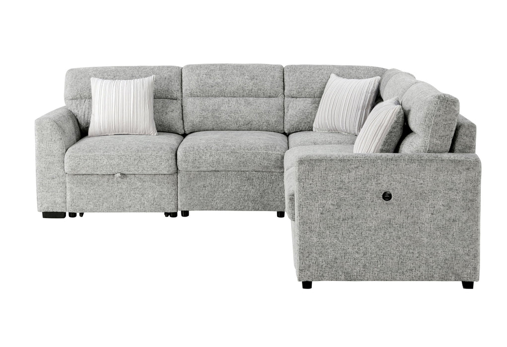 U9401 - Sectional With 3 Pillows - Nickel - alternate view 2