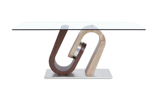D4126 - Dining Table - Dark Brown / Oak / Silver - alternate view 2