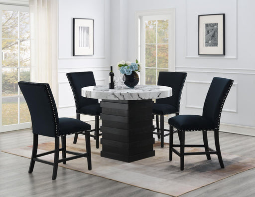 D141 - Round Counter Height Table - White / Black - alternate view 2