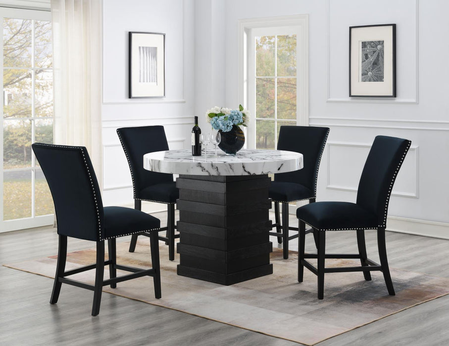 D141 - Round Counter Height Table - White / Black - alternate view 2