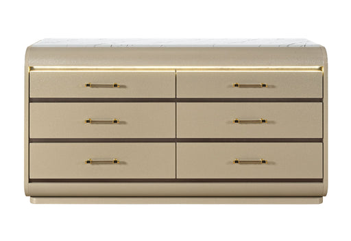 Genesis - 5 Piece King Bedroom Set (Bed, Dresser & Mirror, Nightstand, Chest) - Gold - alternate view 2