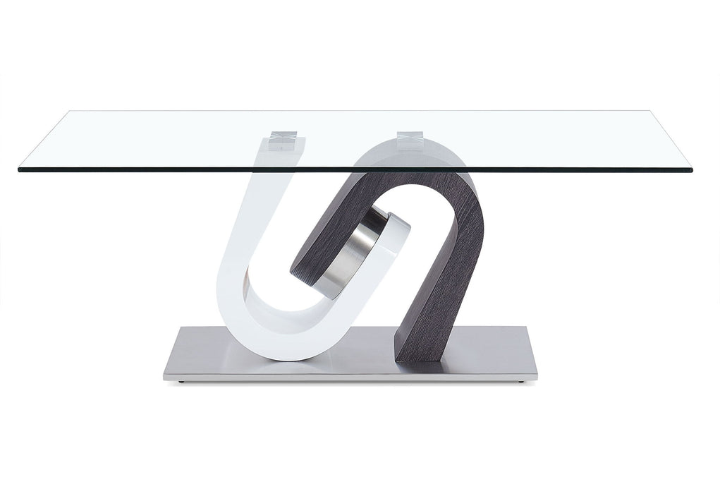 T4127 - Coffee Table - Clear / Dark Gray / Silver / White - alternate view 2