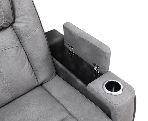 U77 - Power Reclining With Power Headrest, Storage Arms / USB And Wireless Charger Loveseat - Slate - alternate view 2