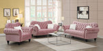U220 - Chair With One Fur Pillows & Wooden Legs - Pink